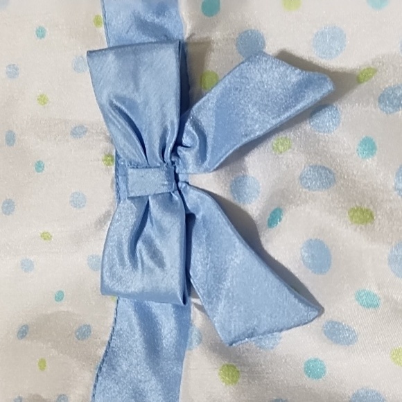 White dressy dress with light blue and green spots. 18 month - Picture 3 of 6